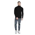 Winter Wear Cotton Plain Full Sleeve Turtle Neck T Shirt for Men - Image 5