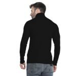 Winter Wear Cotton Plain Full Sleeve Turtle Neck T Shirt for Men - Image 3