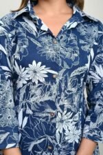 Women's Co-ord Set Cotton Collared Kurta with Pant Cord Set Outdoor Wear - Image 4