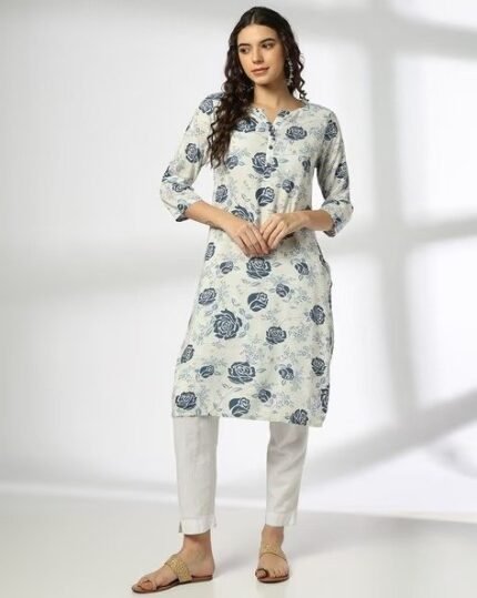 Women Floral Print Straight Kurta