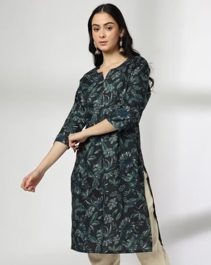 Women Floral Print Straight Kurta